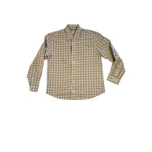 Orvis Classic Collection Plaid Button Down Shirt Mens M Medium Tan Green